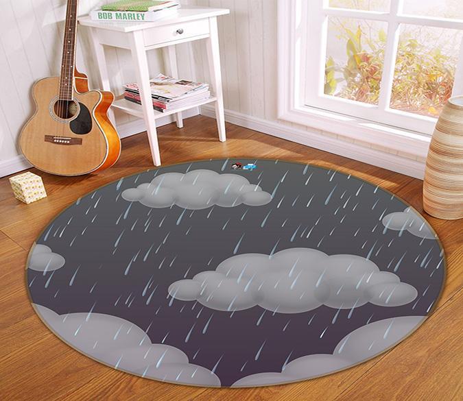 3D Dark Clouds 115 Round Non Slip Rug Mat Mat AJ Creativity Home 