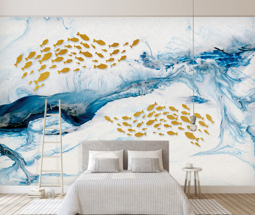 3D Golden Fish WG141 Wall Murals