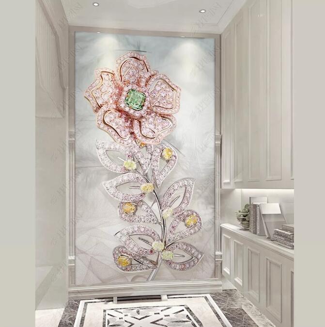 3D Diamond Flower WG178 Wall Murals