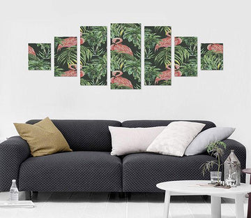 3D Tree Flamingos 084 Unframed Print Wallpaper Wallpaper AJ Wallpaper 