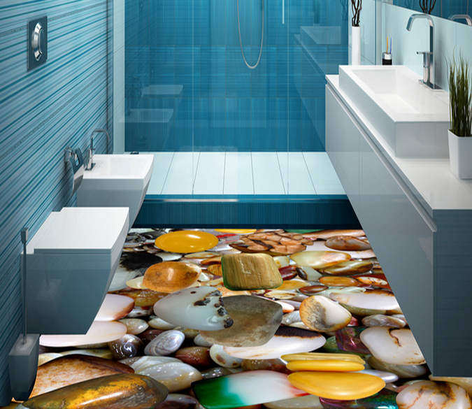 3D Cobble 079 Floor Mural Wallpaper AJ Wallpaper 2 