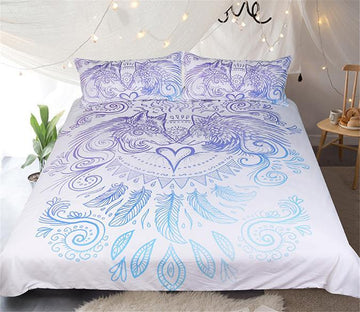 3D Pro-Wolf White 155 Bed Pillowcases Quilt Wallpaper AJ Wallpaper 