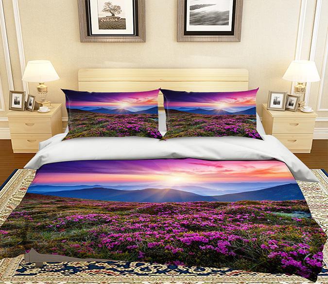 3D Sunset Flower 031 Bed Pillowcases Quilt Wallpaper AJ Wallpaper 