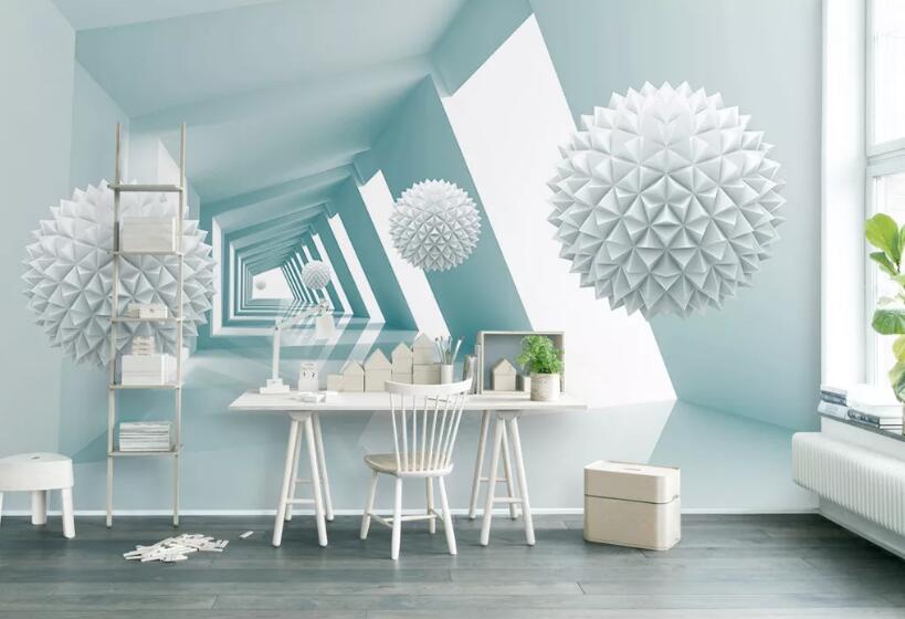 3D White Ball 241 Wall Murals Wallpaper AJ Wallpaper 2 