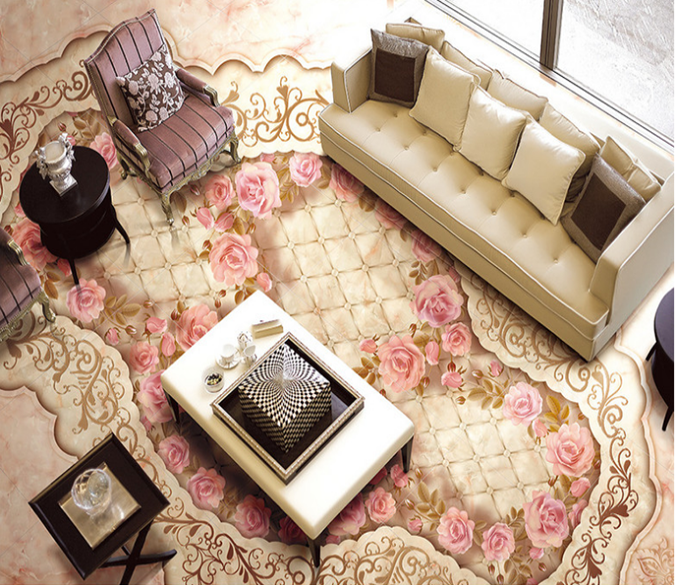 3D Pink Flower 124 Floor Mural Wallpaper AJ Wallpaper 2 