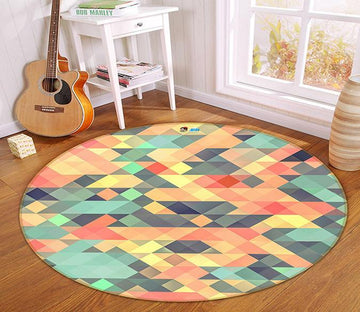 3D Colored Triangle 172 Round Non Slip Rug Mat Mat AJ Creativity Home 