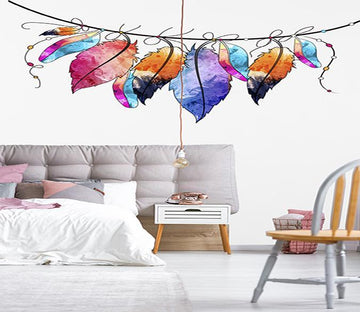 3D Graffiti Colored Feathers 098 Wall Stickers Wallpaper AJ Wallpaper 