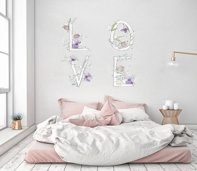 3D Letter Flower 171 Wall Stickers Wallpaper AJ Wallpaper 