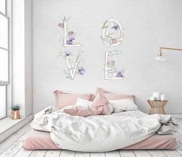 3D Letter Flower 171 Wall Stickers Wallpaper AJ Wallpaper 