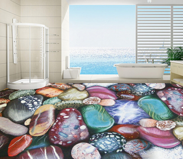 3D Striped Stone 147 Floor Mural Wallpaper AJ Wallpaper 2 