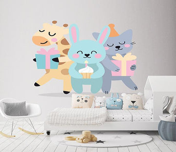 3D Cute Rabbit 230 Wall Stickers Wallpaper AJ Wallpaper 