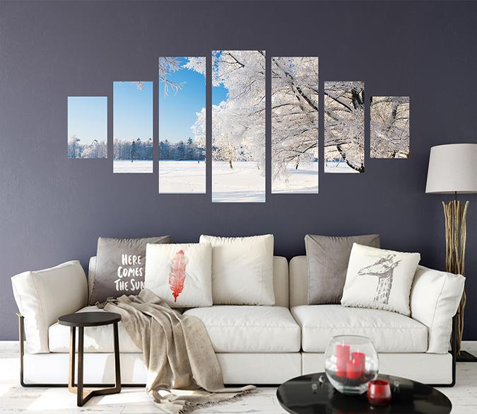 3D White Snow 108 Unframed Print Wallpaper Wallpaper AJ Wallpaper 