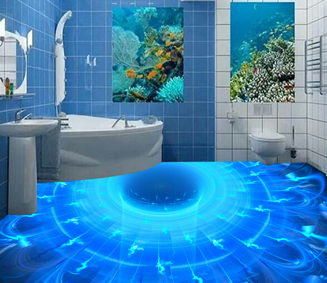 3D Blue Light 062 Floor Mural Wallpaper AJ Wallpaper 2 