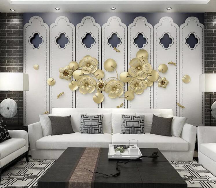 3D Gold Pattern WC180 Wall Murals
