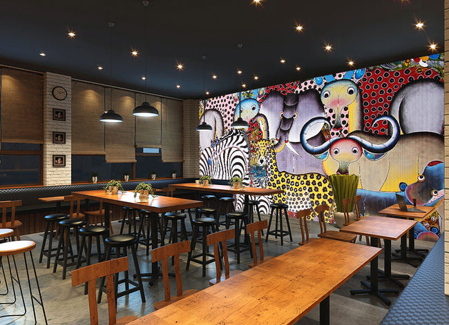 3D Giraffe Zebra WG337 Wall Murals