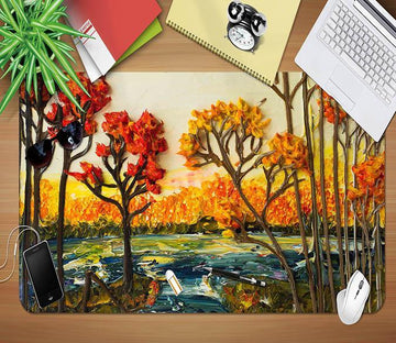 3D Painted Maple Forest 082 Desk Mat Mat AJ Creativity Home 