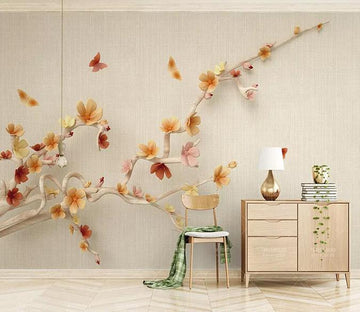 3D Powder Flower Butterfly 341 Wallpaper AJ Wallpaper 