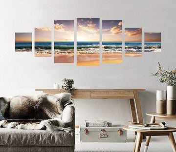 3D Waves Sunset 129 Unframed Print Wallpaper Wallpaper AJ Wallpaper 