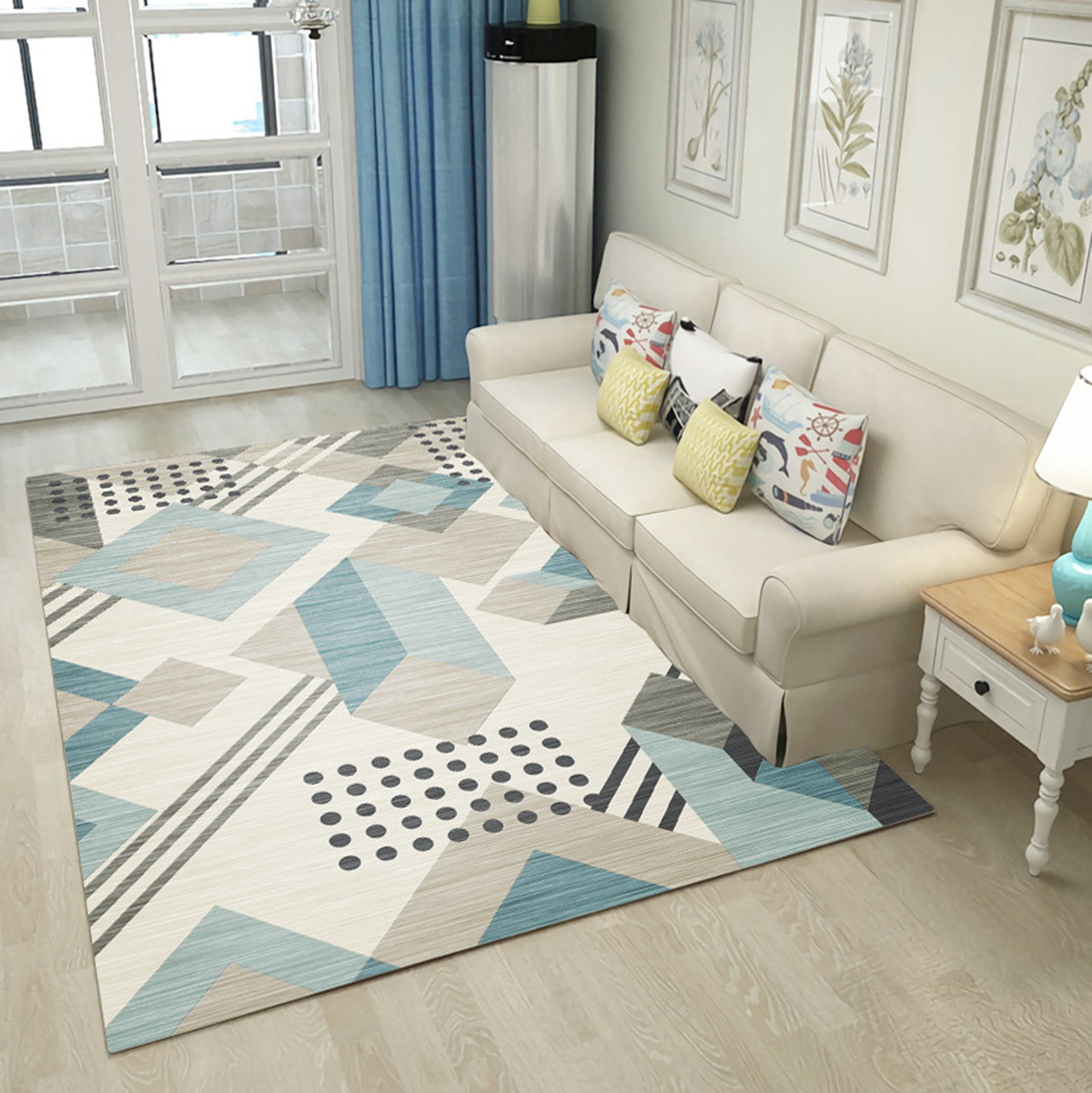 3D Color Geometry WG303 Non Slip Rug Mat Mat AJ Creativity Home 