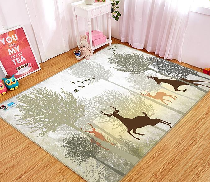 3D Elk Joy 335 Non Slip Rug Mat Mat AJ Creativity Home 