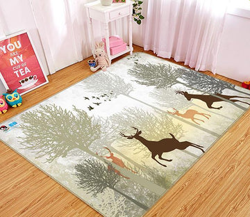 3D Elk Joy 335 Non Slip Rug Mat Mat AJ Creativity Home 