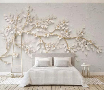 3D Sculpture White Flower 460 Wallpaper AJ Wallpaper 