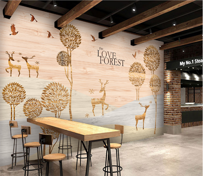 3D Deer Tree 353 Wallpaper AJ Wallpaper 