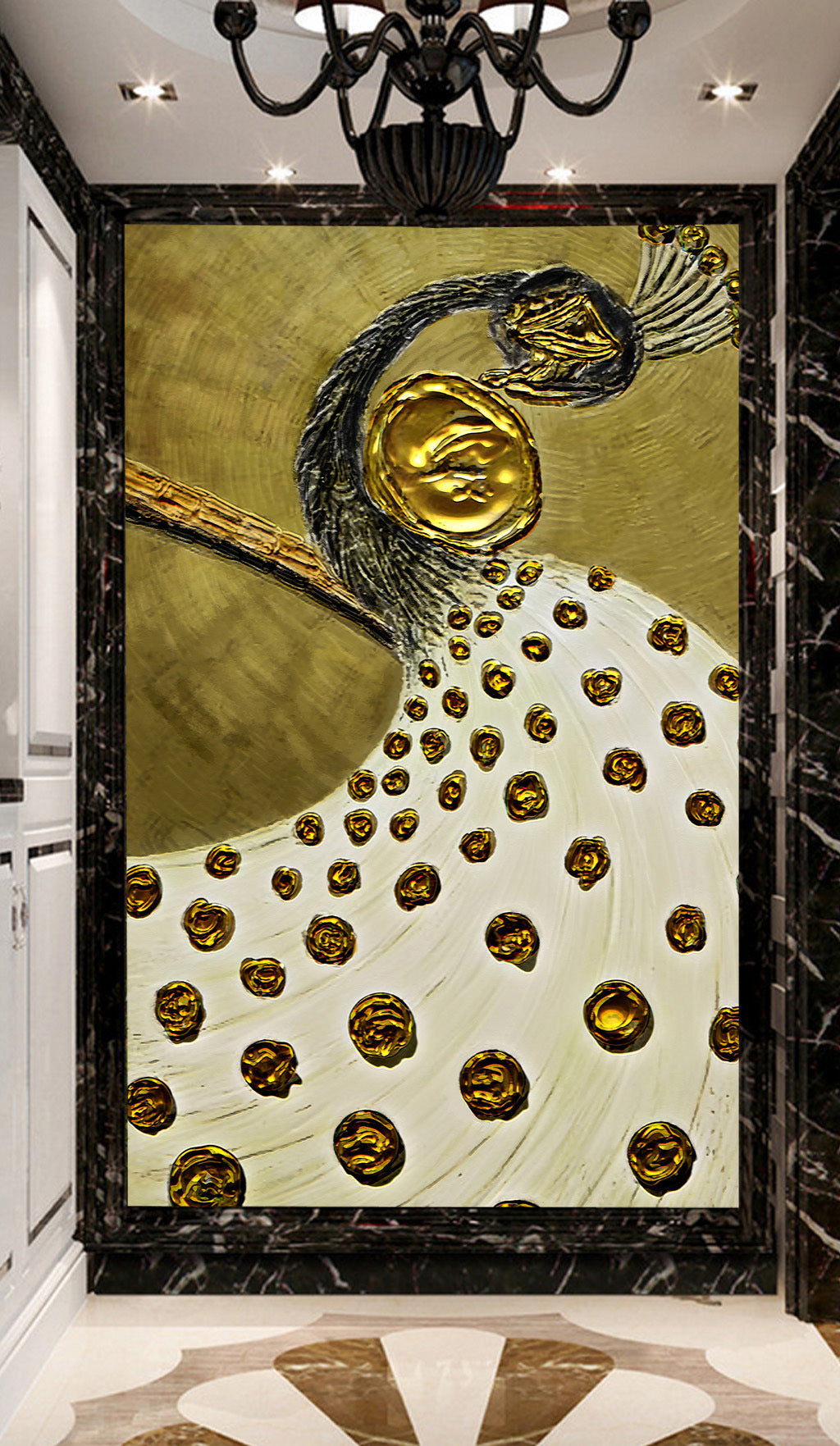 3D Peacock Relief WG167 Wall Murals