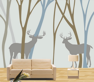 3D Deer Shadow Woods 815 Wallpaper AJ Wallpaper 2 