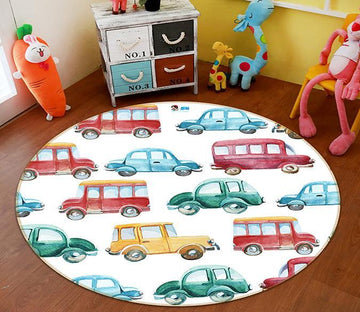 3D Small Car 278 Round Non Slip Rug Mat Mat AJ Creativity Home 