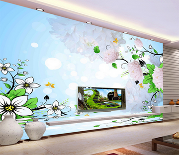 3D Big White Flower 351 Wallpaper AJ Wallpaper 