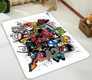 3D Doodle Hand Drawn 664 Non Slip Rug Mat Mat AJ Creativity Home 