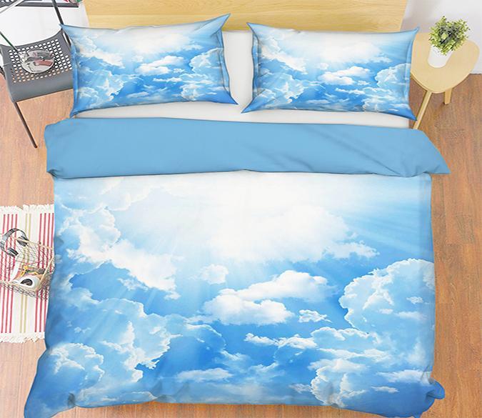 3D Blue Sky Cloud 247 Bed Pillowcases Quilt Wallpaper AJ Wallpaper 