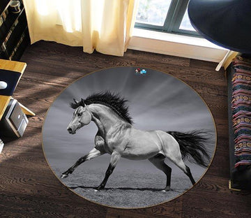 3D Horse Hair 015 Round Non Slip Rug Mat Mat AJ Creativity Home 