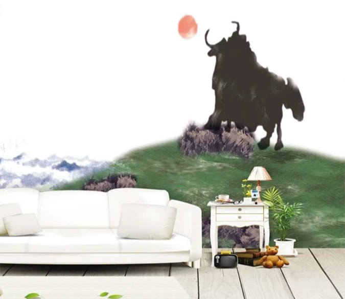 3D Ink Painting Cow 779 Wallpaper AJ Wallpaper 2 