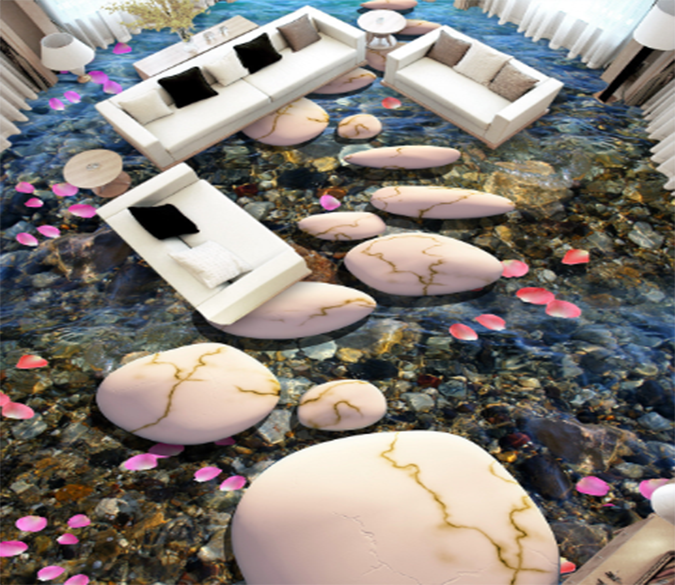 3D Stone Road 075 Floor Mural Wallpaper AJ Wallpaper 2 