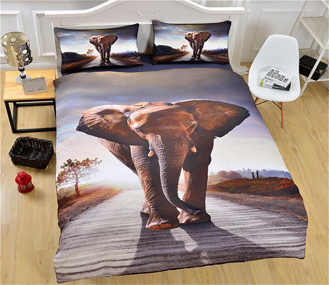 3D Elephant Sunshine 120 Bed Pillowcases Quilt Wallpaper AJ Wallpaper 