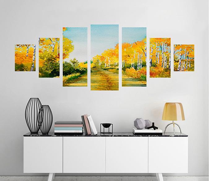 3D Wood Path 105 Unframed Print Wallpaper Wallpaper AJ Wallpaper 