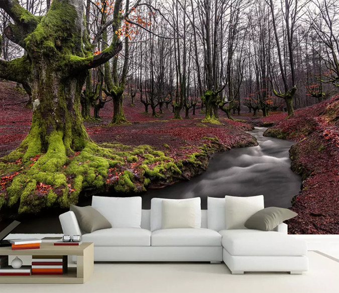 3D Red Leaf Tree 1063 Wallpaper AJ Wallpaper 2 