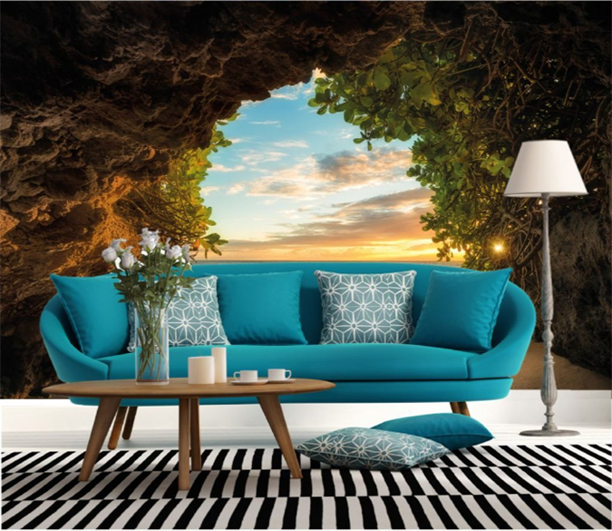3D Cave Sunshine 383 Wallpaper AJ Wallpaper 