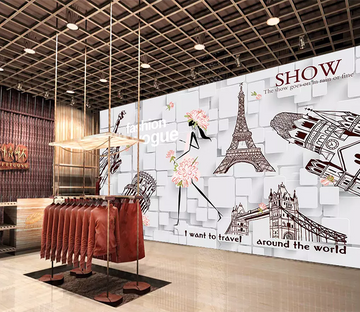 3D Graffiti Tower Woman 287 Wallpaper AJ Wallpaper 2 