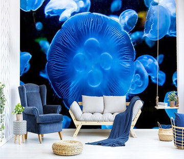 3D Blue Big Jellyfish 038 Wallpaper AJ Wallpaper 