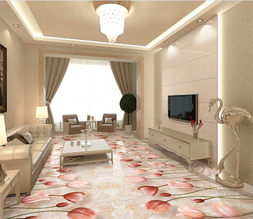 3D Rose Butterfly 103 Floor Mural Wallpaper AJ Wallpaper 2 