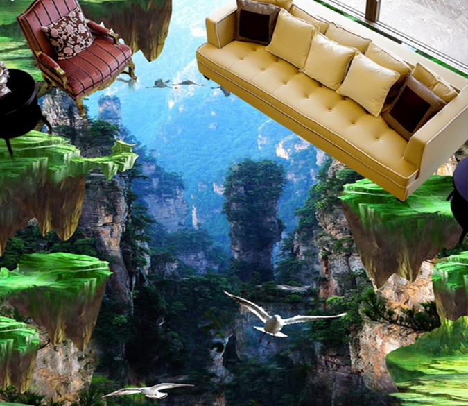 3D Seagull Flying 116 Floor Mural Wallpaper AJ Wallpaper 2 