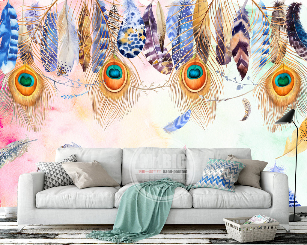 3D Peacock Feather WG094 Wall Murals