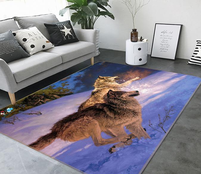 thumbnail image 2 of Large Area Rug 7x10 Wolf's Rage Rug, Wolf King Rugs For Living Room, Washable Rug Non Slip Rubber Backed Easy Clean Carpet For Bedroom Hardwood Floors Apartment 2 of 11