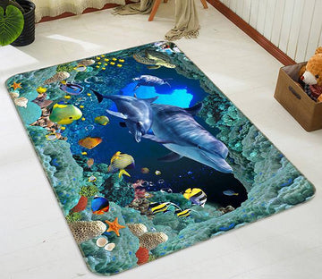 3D Sea Hole Fsh 593 Non Slip Rug Mat Mat AJ Creativity Home 