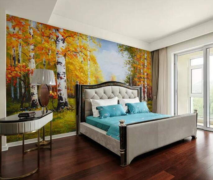3D Golden Forest WG95 Wall Murals Wallpaper AJ Wallpaper 2 