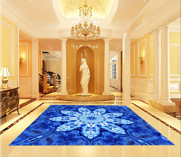 3D Blue Flower 186 Floor Mural Wallpaper AJ Wallpaper 2 
