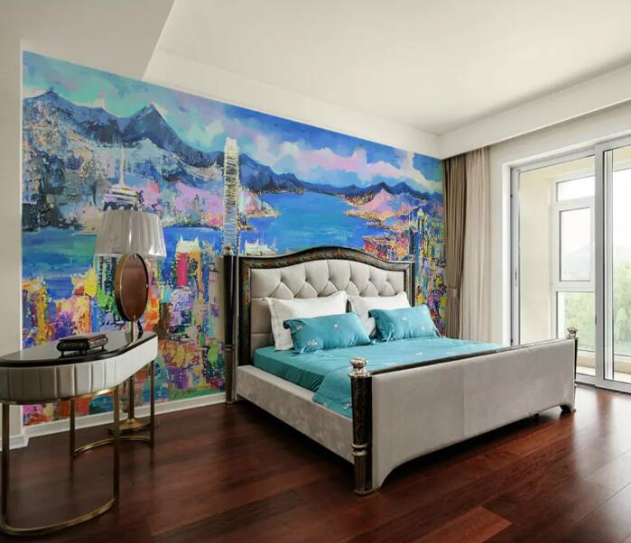 3D Oil Paint City WG1106 Wall Murals